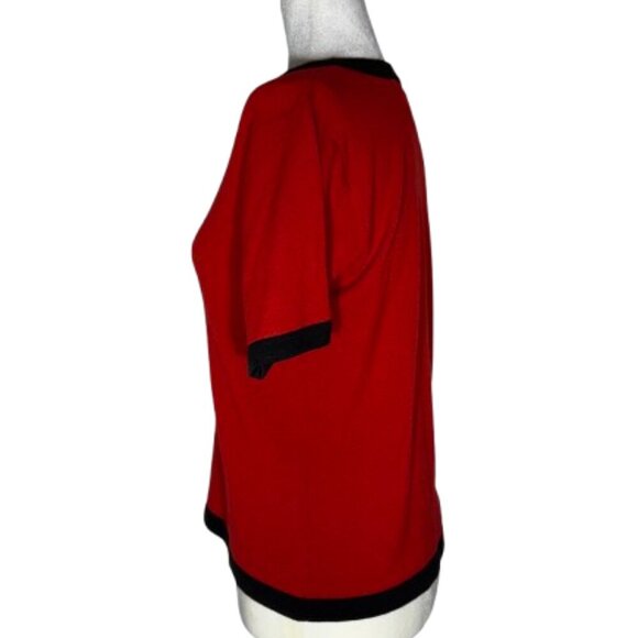 Appleseed's Two Piece Women's Red and Black Cardigan Set Size Small - Picture 7 of 11